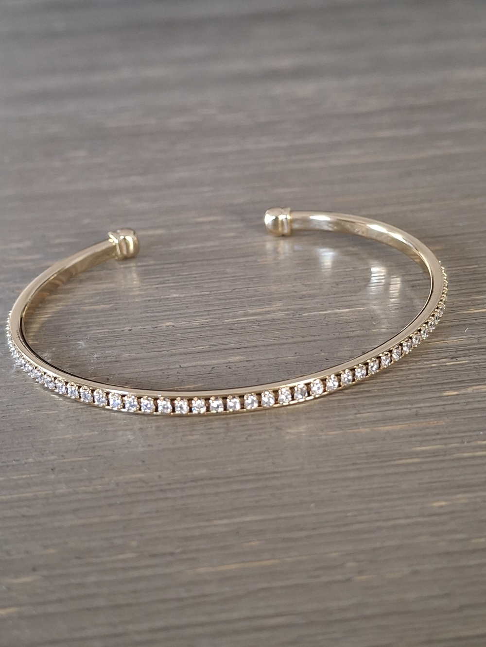 Gold Crystal Pave Cuff Bracelet - Women Jewelry